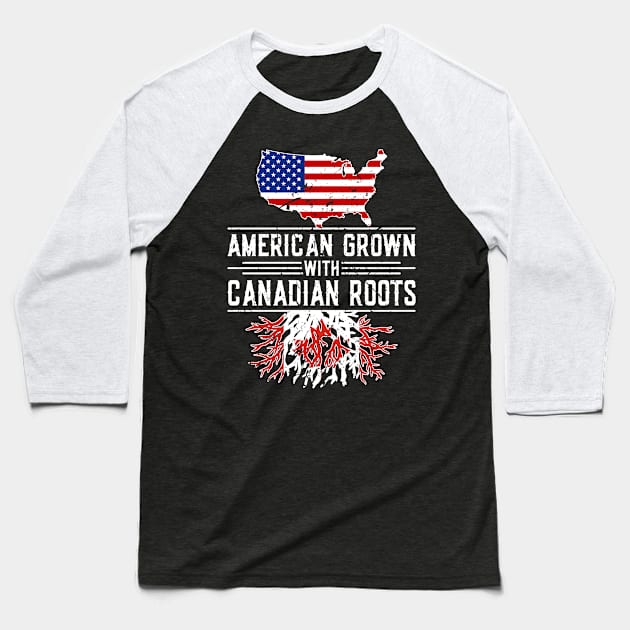 American Grown Canadian Roots Pride Canada Baseball T-Shirt by Humbas Fun Shirts